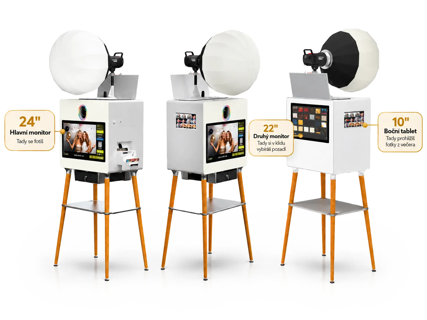 KUBÍKOMAT – hlavní monitor, druhý monitor a boční tablet