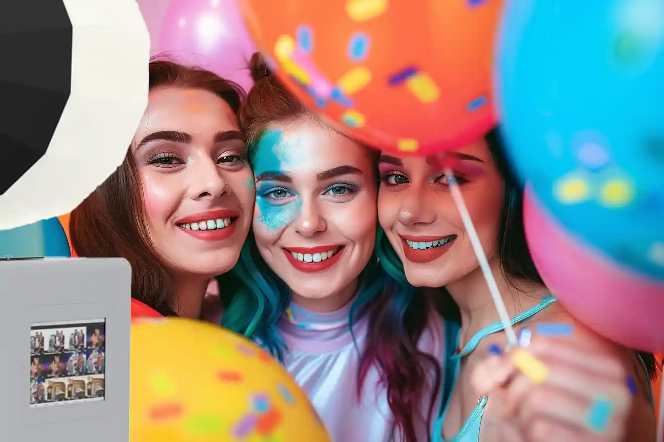 Městské slavnosti a návštěvníci fotokoutku